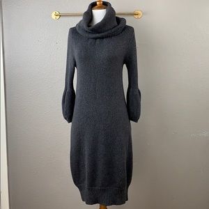 Vince gray turtleneck balloon sleeve sweater dress